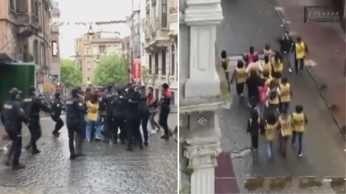 İstiklal Caddesi’nde gösteri yapan gruba polis müdahalesi! 15 kişi gözaltına alındı