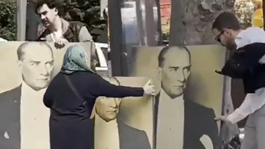 İstanbul’un çeşitli semtlerine Atatürk portreleri bırakılarak insanların tepkileri ölçüldü!