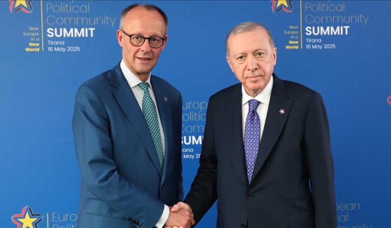 CUMHURBAŞKANI ERDOĞAN, ALMANYA BAŞBAKANI MERZ İLE GÖRÜŞTÜ