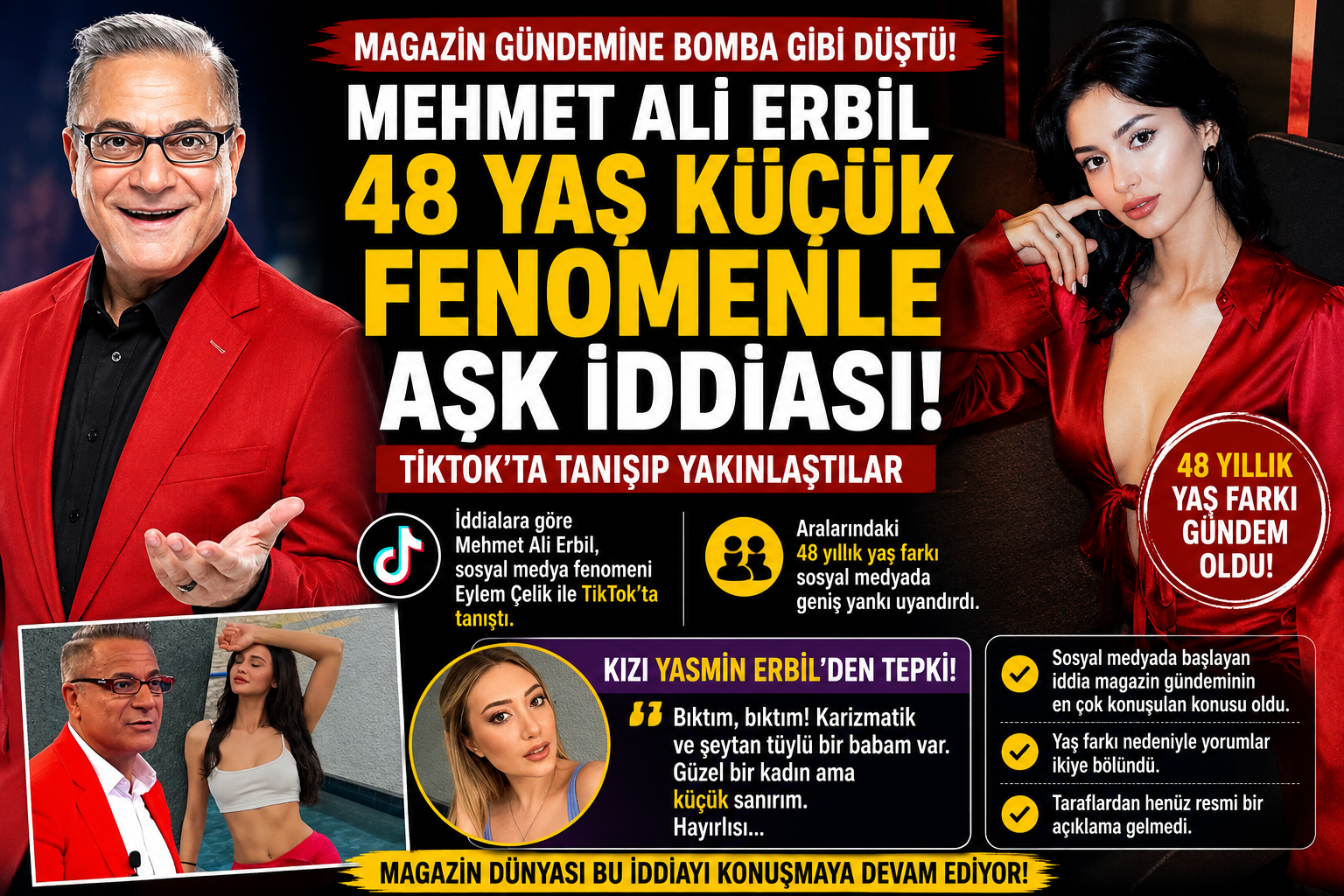 Mehmet Ali Erbil’in Yeni Aşkı Gündem Oldu: 48 Yaş Farkı Tartışma Yarattı