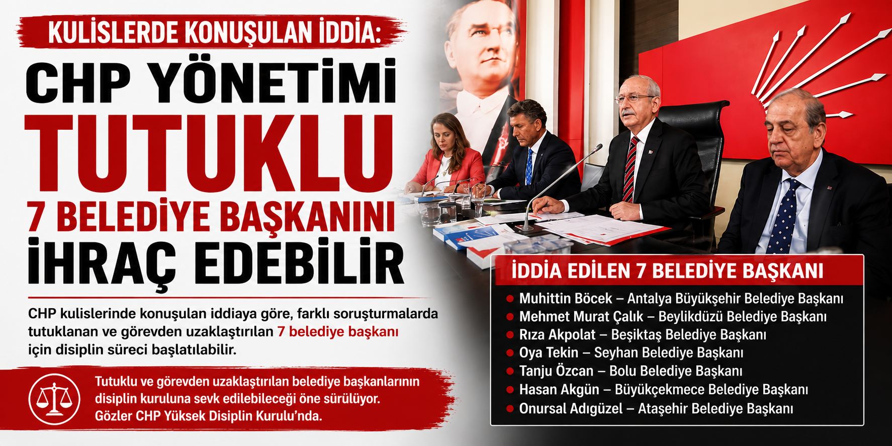 CHP’de kriz büyüyor: Tutuklu belediye başkanları için ihraç iddiası