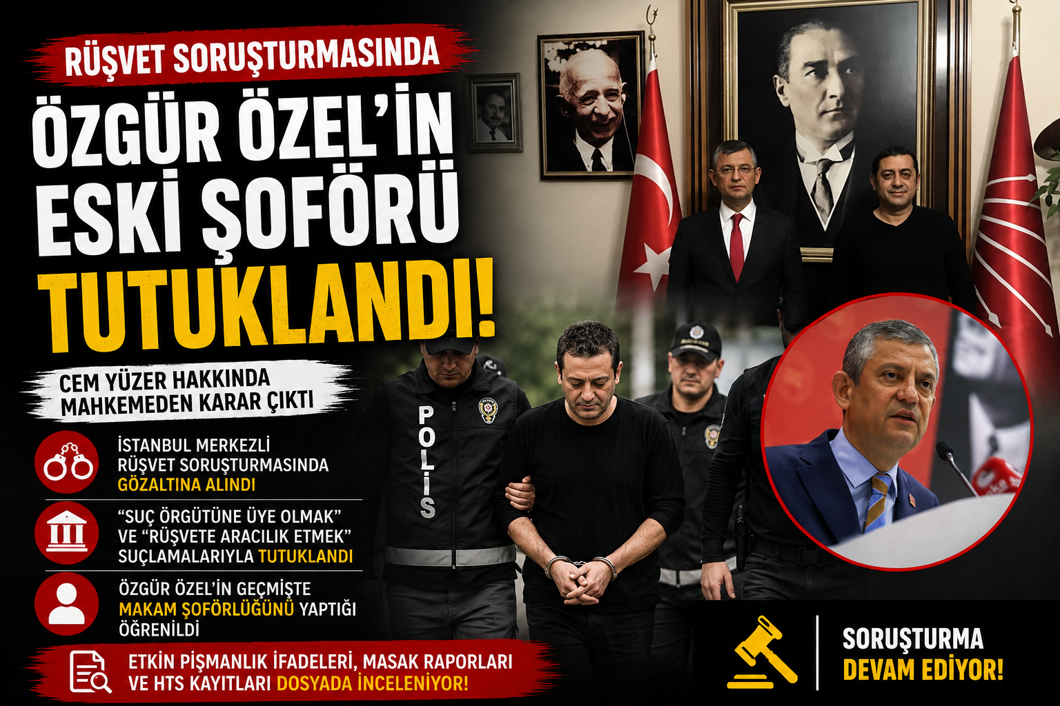 Cem Yüzer tutuklandı: Özgür Özel detayı gündem oldu