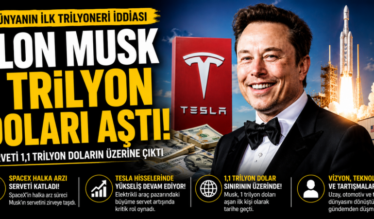Elon Musk servetiyle tarihe geçti: Trilyon dolarlık rekor iddiası