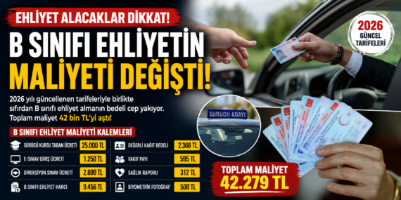 Ehliyet alacaklara kötü haber: B sınıfı ücretler yeniden değişti