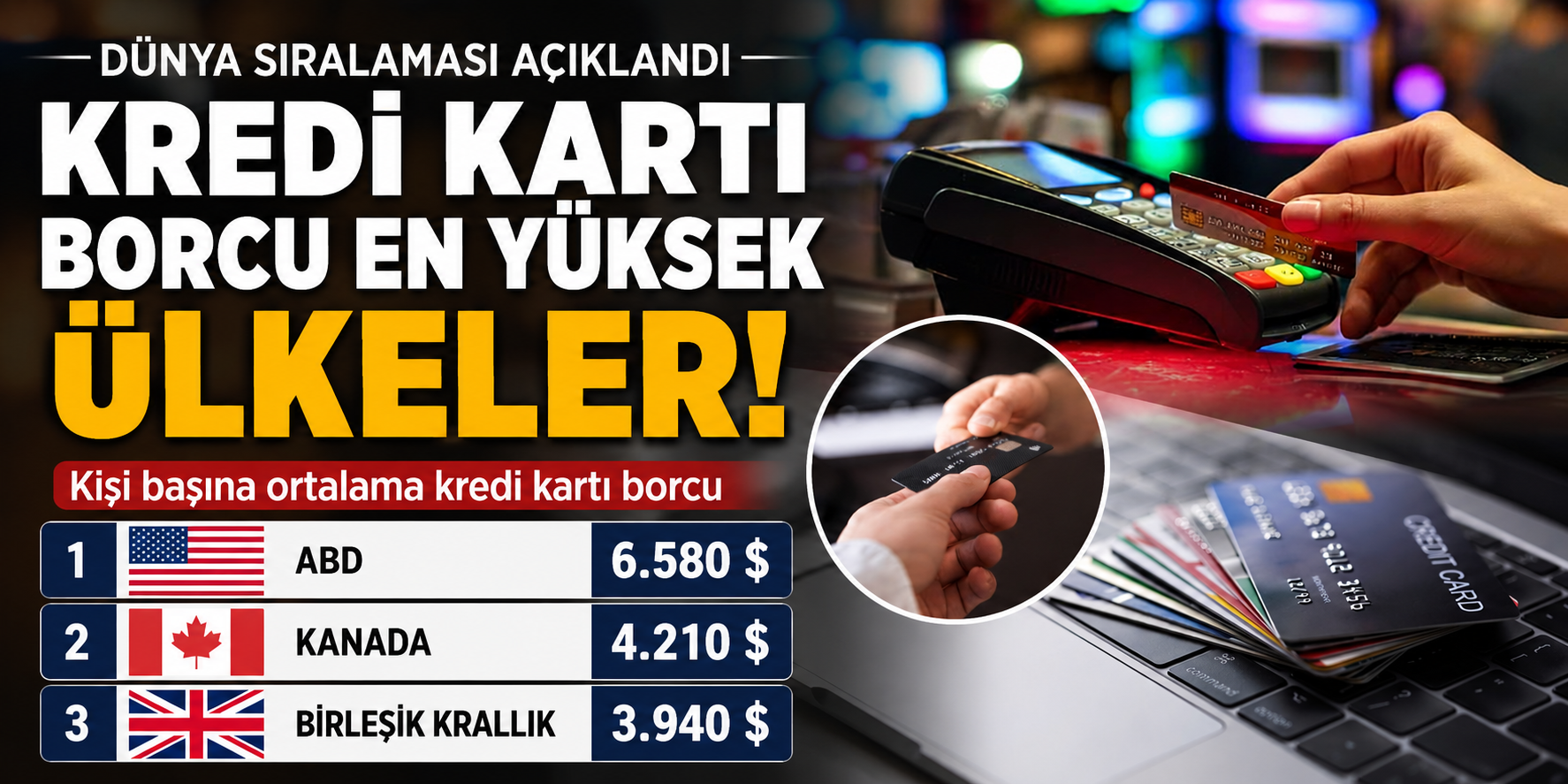 En Yüksek Kredi Kartı Borcu Olan Ülkeler Belli Oldu
