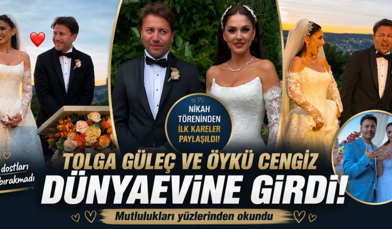 Ünlü çift dünya evine girdi: Tolga Güleç ve Öykü Cengiz evlendi