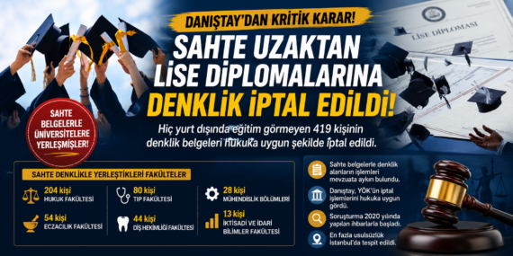 Danıştay’dan emsal karar: 419 kişinin diploması iptal edildi