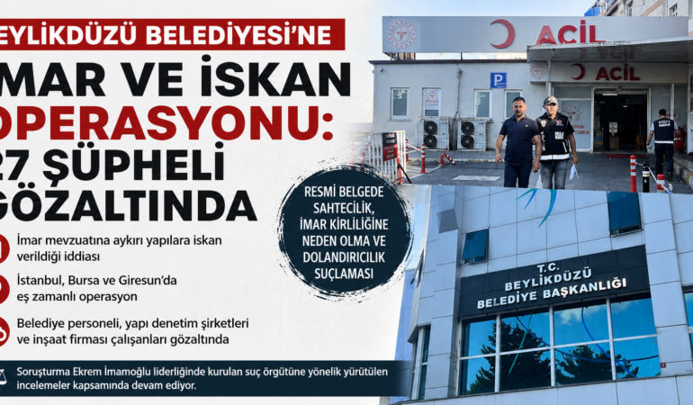 Beylikdüzü Belediyesi’nde imar soruşturması: 27 kişi gözaltında