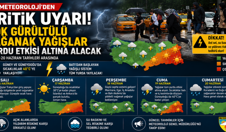 Meteoroloji’den kritik uyarı: Sağanak yağışlar yurdu vuracak