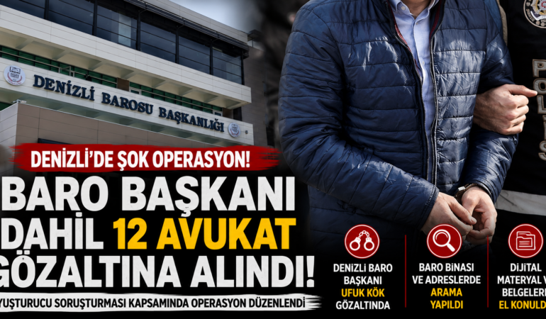 Denizli’de şok operasyon: 12 avukat gözaltına alındı