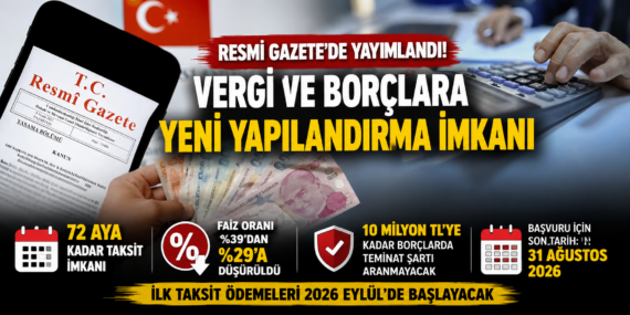 Resmi Gazete’de yayımlandı: Vergi borçlarına yapılandırma fırsatı