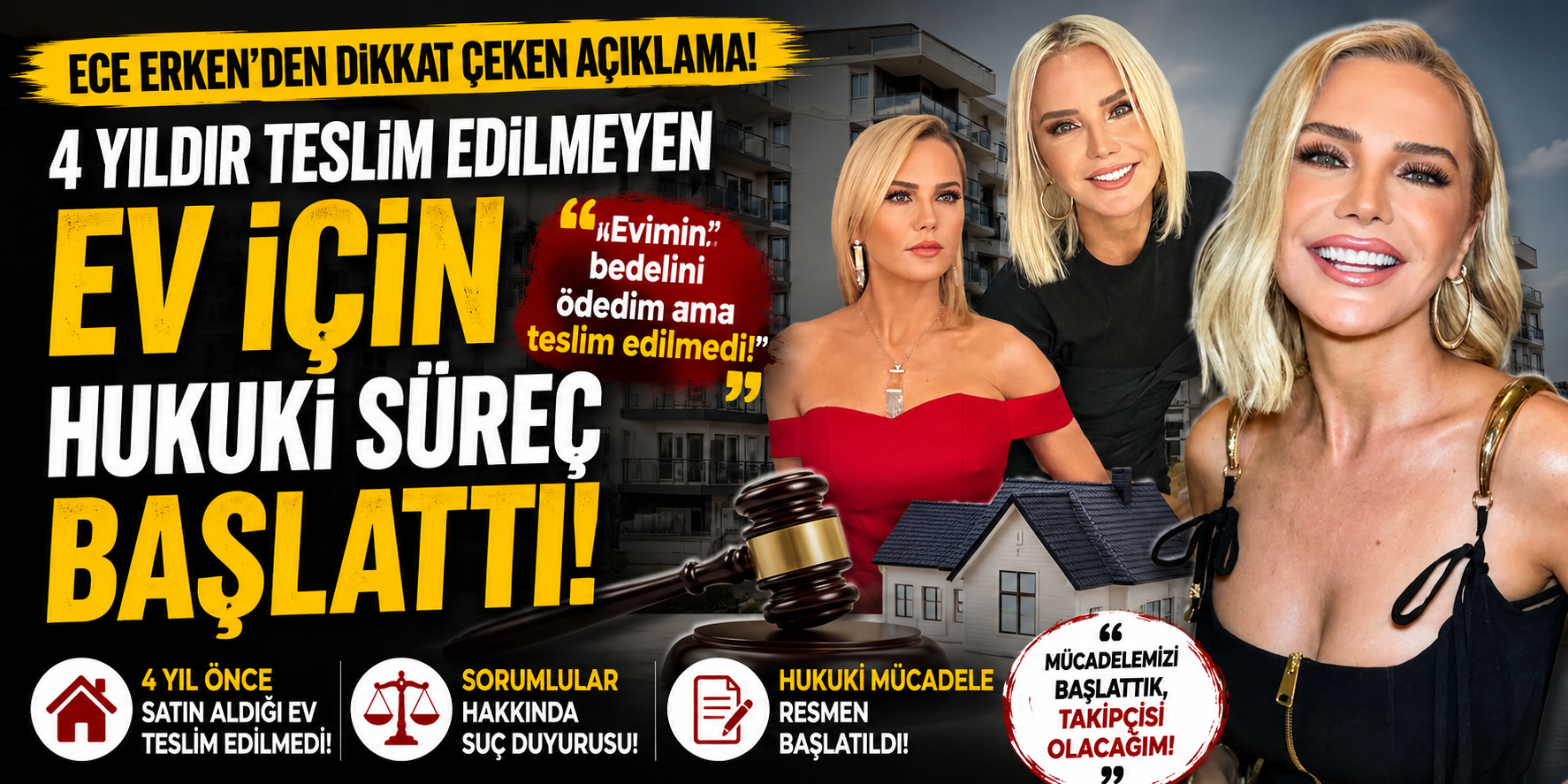 Ünlü sunucu Ece Erken’den şok iddia: Ev mağduriyeti yaşadı