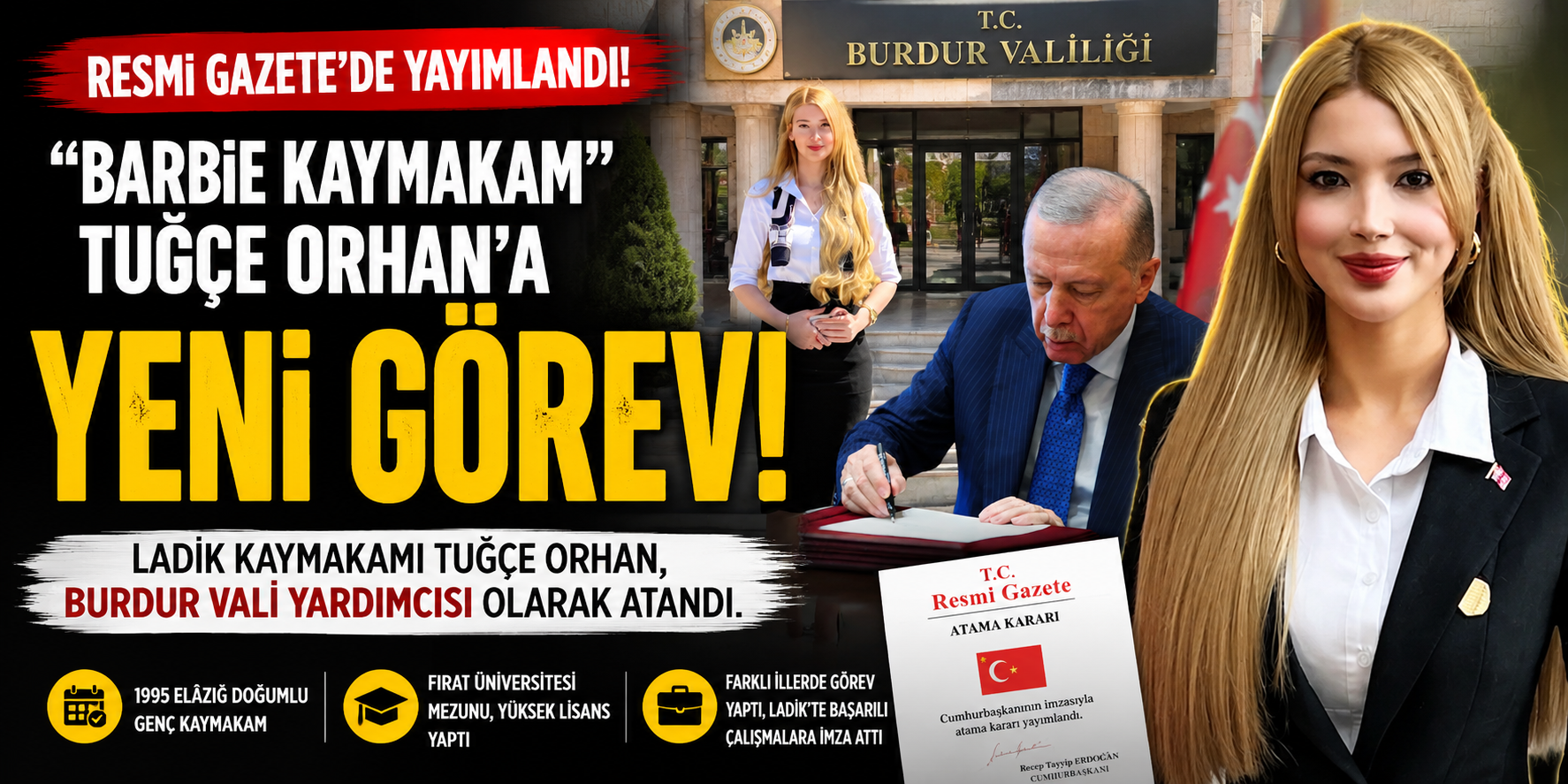 Erdoğan’ın imzasıyla yeni görev: Tuğçe Orhan vali yardımcısı oldu