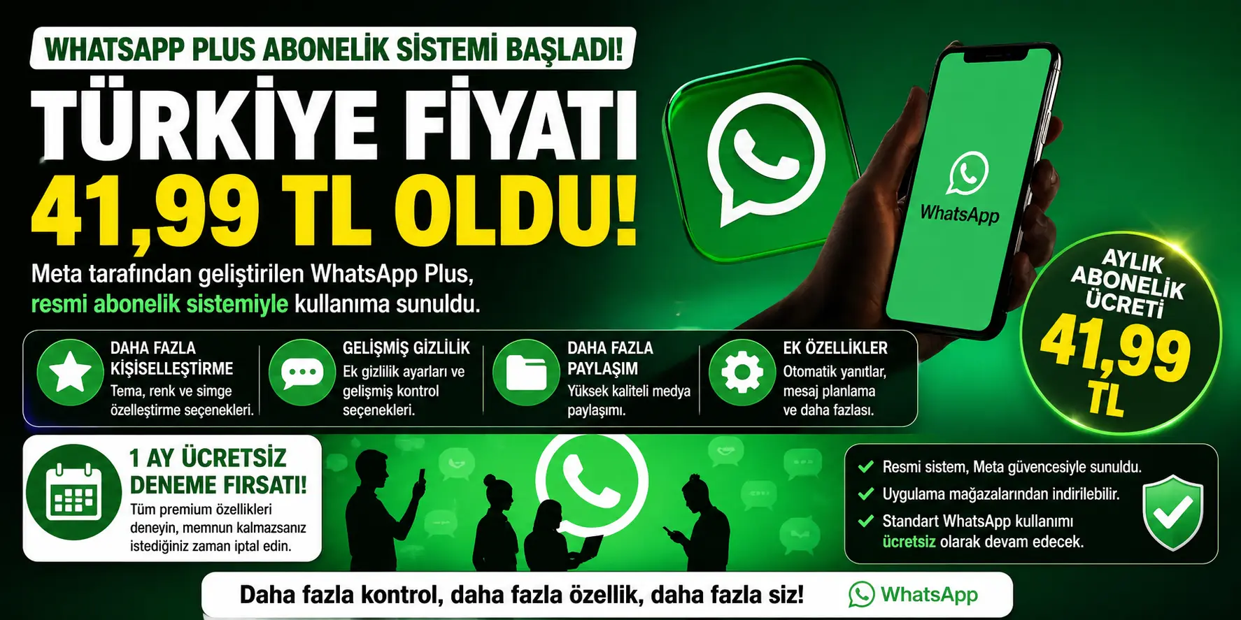 WhatsApp Plus Türkiye’de aylık ücret netleşti