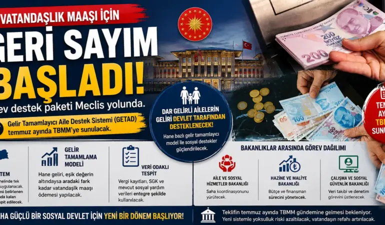 Vatandaşlık maaşı için düğmeye basıldı: Temmuz ayında Meclis gündeminde