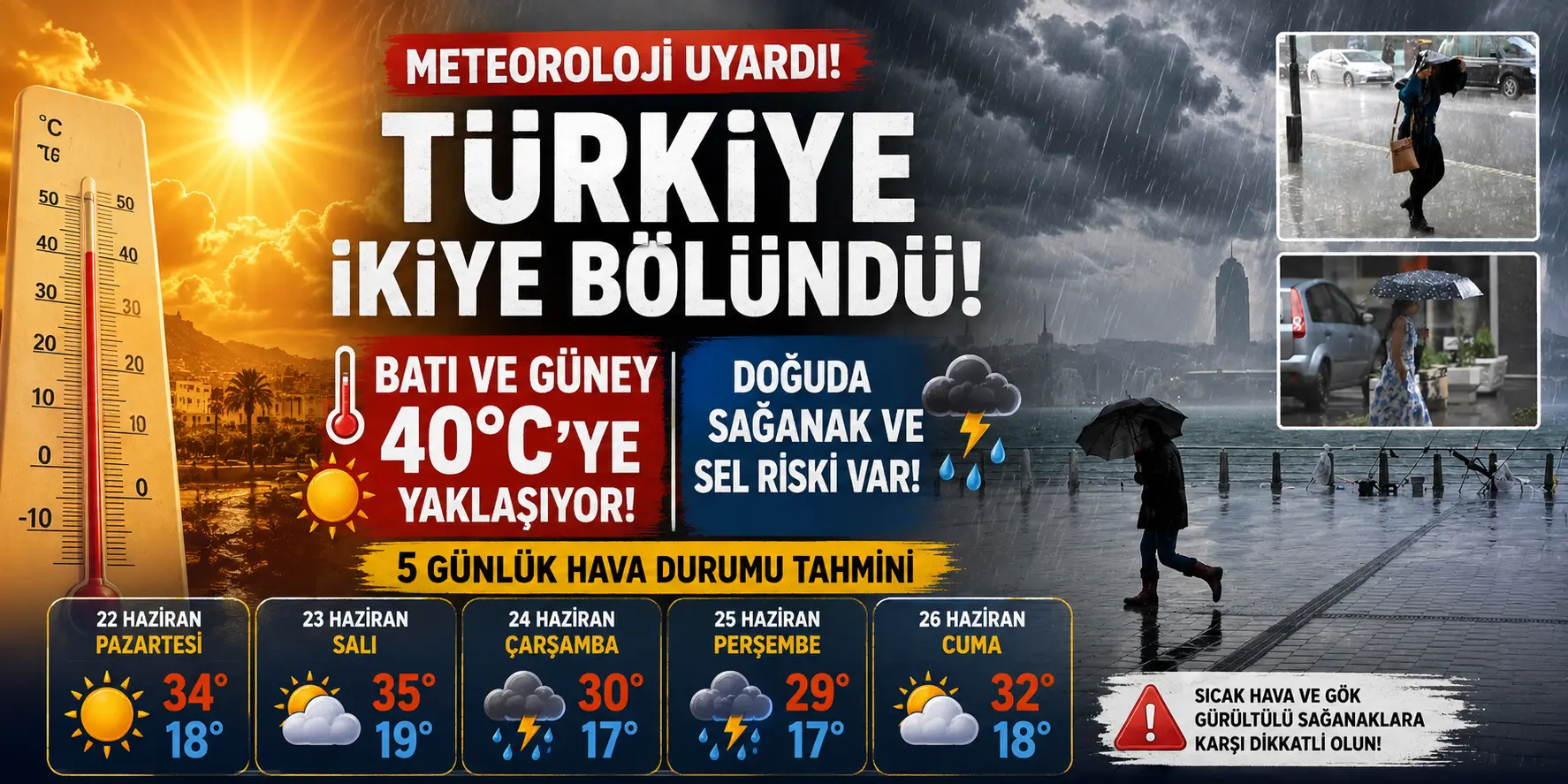 Meteoroloji uyardı! Gök gürültülü sağanak yağış geliyor