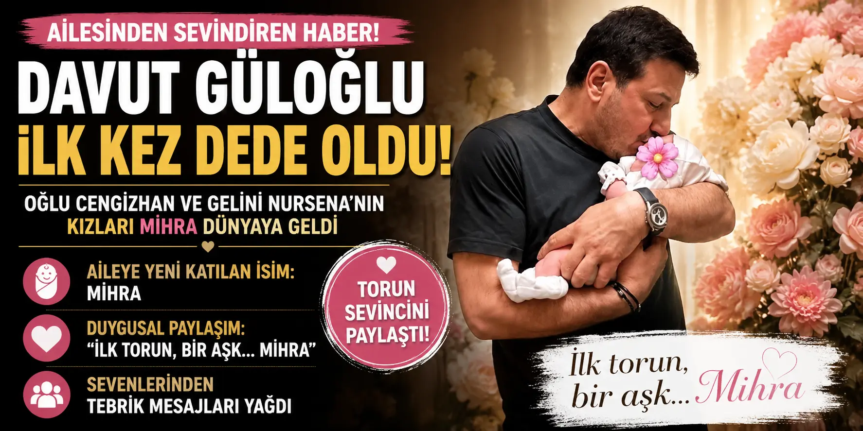 Ünlü şarkıcı Davut Güloğlu’ndan sevindiren haber: Dede oldu