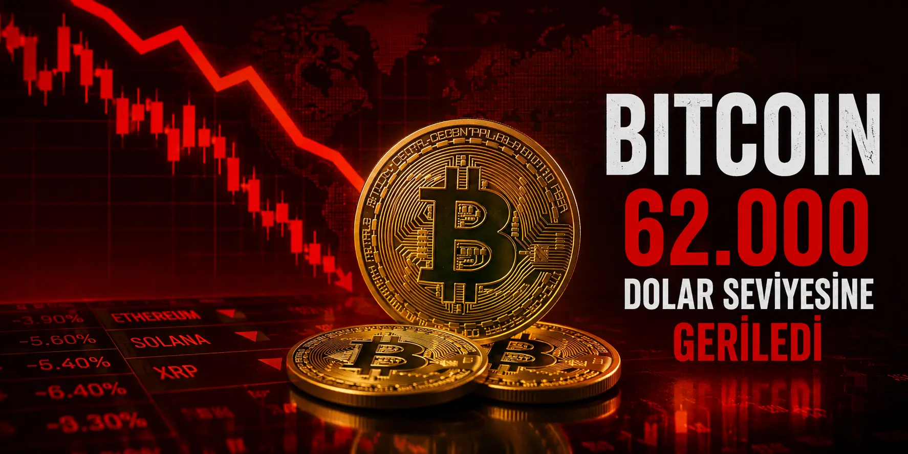 Bitcoin’de kırmızı alarm: Kripto para piyasası sarsıldı