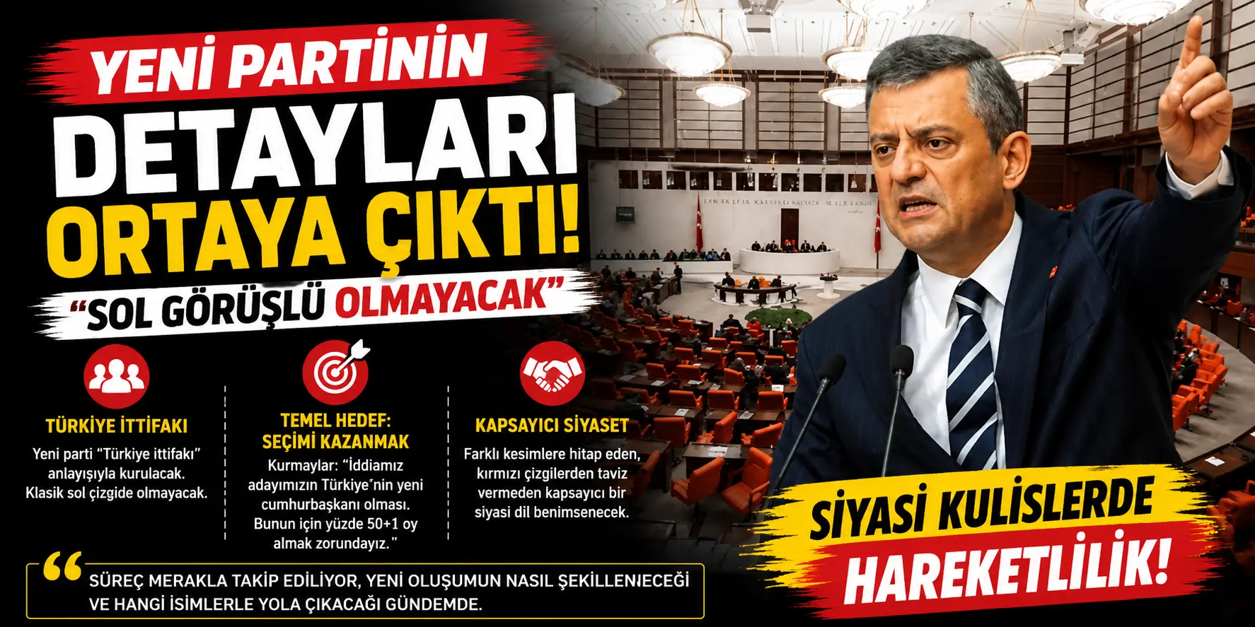 Siyasi kulisleri hareketlendiren iddia: Yeni parti sol çizgide olmayacak