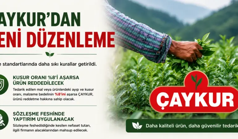 ÇAYKUR’dan yeni düzenleme: Kusur sınırı yüzde 8 oldu