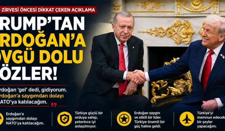 NATO Zirvesi öncesi Trump’tan Erdoğan’a övgü dolu sözler