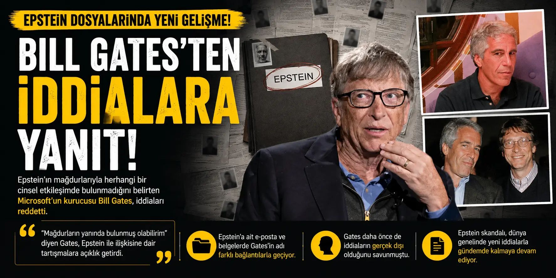 Epstein dosyalarında adı geçen Bill Gates iddiaları reddetti