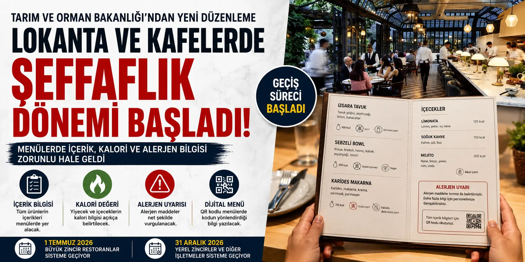 Restoranlarda yeni uygulama: Menüler artık baştan yazılacak