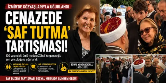 Modacı cenazesinde gergin anlar! Saf tutma kavgası yaşandı