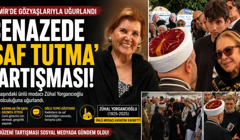 Modacı cenazesinde gergin anlar! Saf tutma kavgası yaşandı