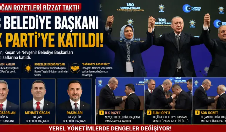 AK Parti’ye üç yeni katılım: Belediye başkanları rozetlerini aldı