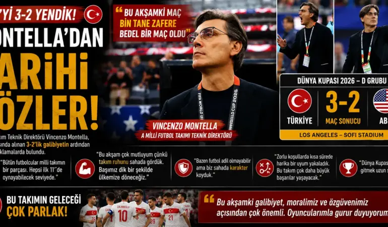 Vincenzo Montella: ABD galibiyeti binlerce zafer kadar değerli