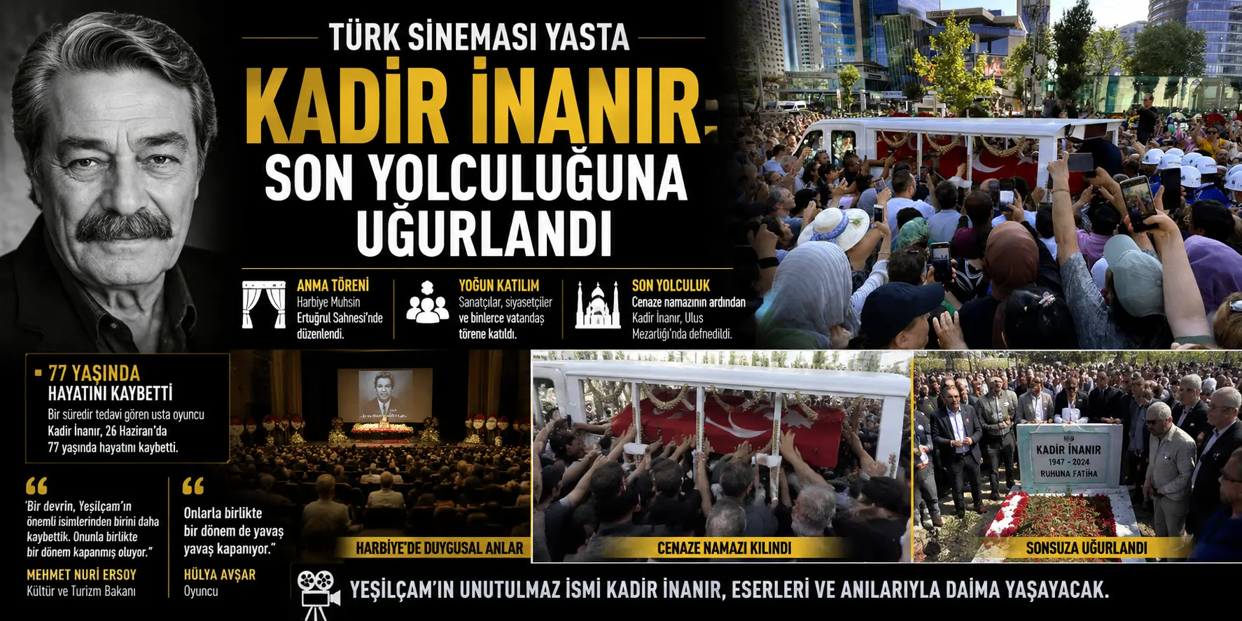 Türk Sinemasının Devi Gitti! Kadir İnanır’a Son Veda