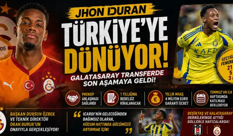 Bomba Transfer! Galatasaray Jhon Duran’ı Bitiriyor
