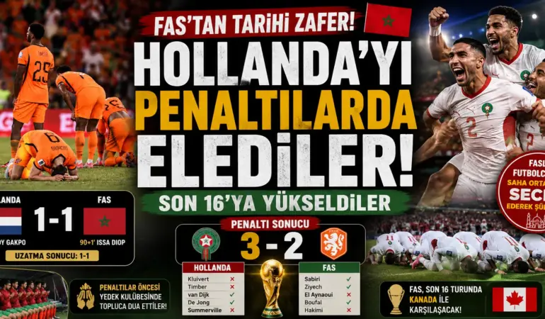 Şok Elenme! Hollanda Evine Döndü, Fas Penaltılarla Son 16’ya Fırladı