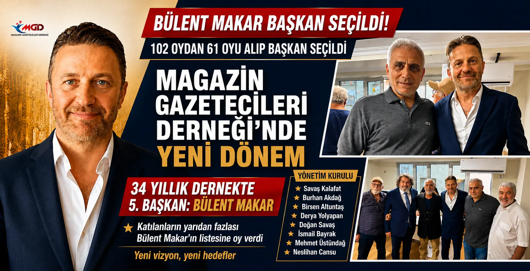 MGD’DE BÜLENT MAKAR DÖNEMİ BAŞLADI: “BU DERNEK HEPİMİZİN”