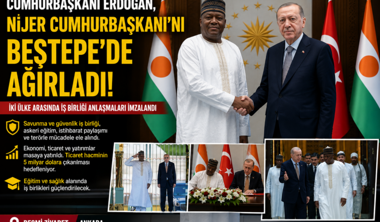 Cumhurbaşkanı Erdoğan, Nijer Cumhurbaşkanı’nı resmi törenle karşıladı