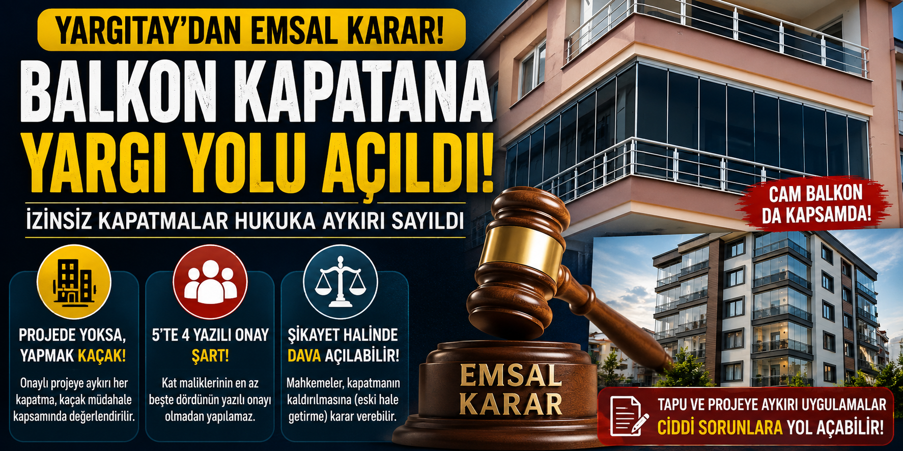 Yargıtay’dan kritik karar: Kaçak balkon ve teraslara yıkım yolu açıldı