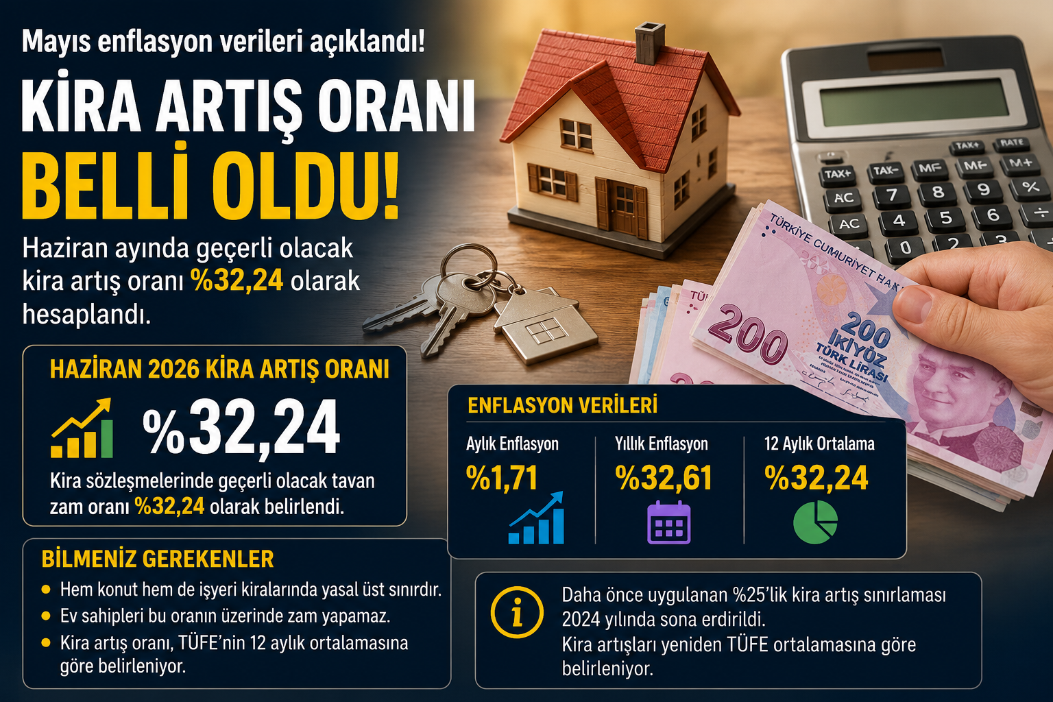 Haziran Ayı Kira Artış Oranı Açıklandı