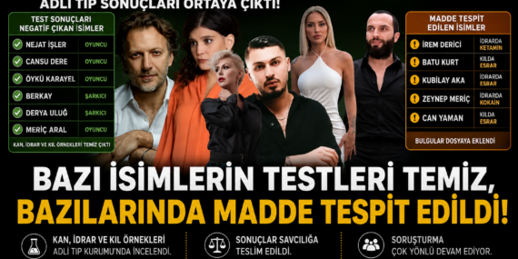 Soruşturmada şok gelişme: 3 ünlü ismin test sonucu pozitif çıktı