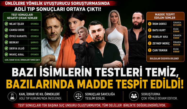 Soruşturmada şok gelişme: 3 ünlü ismin test sonucu pozitif çıktı