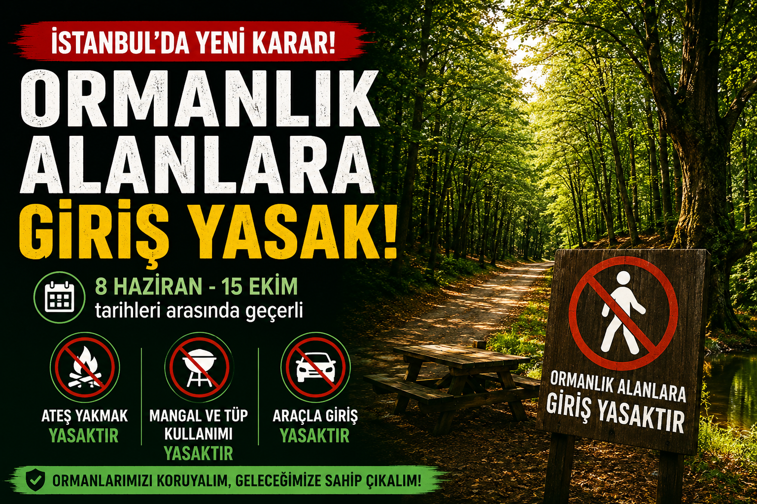 İstanbul’da Ormanlara Girişler Yasaklandı