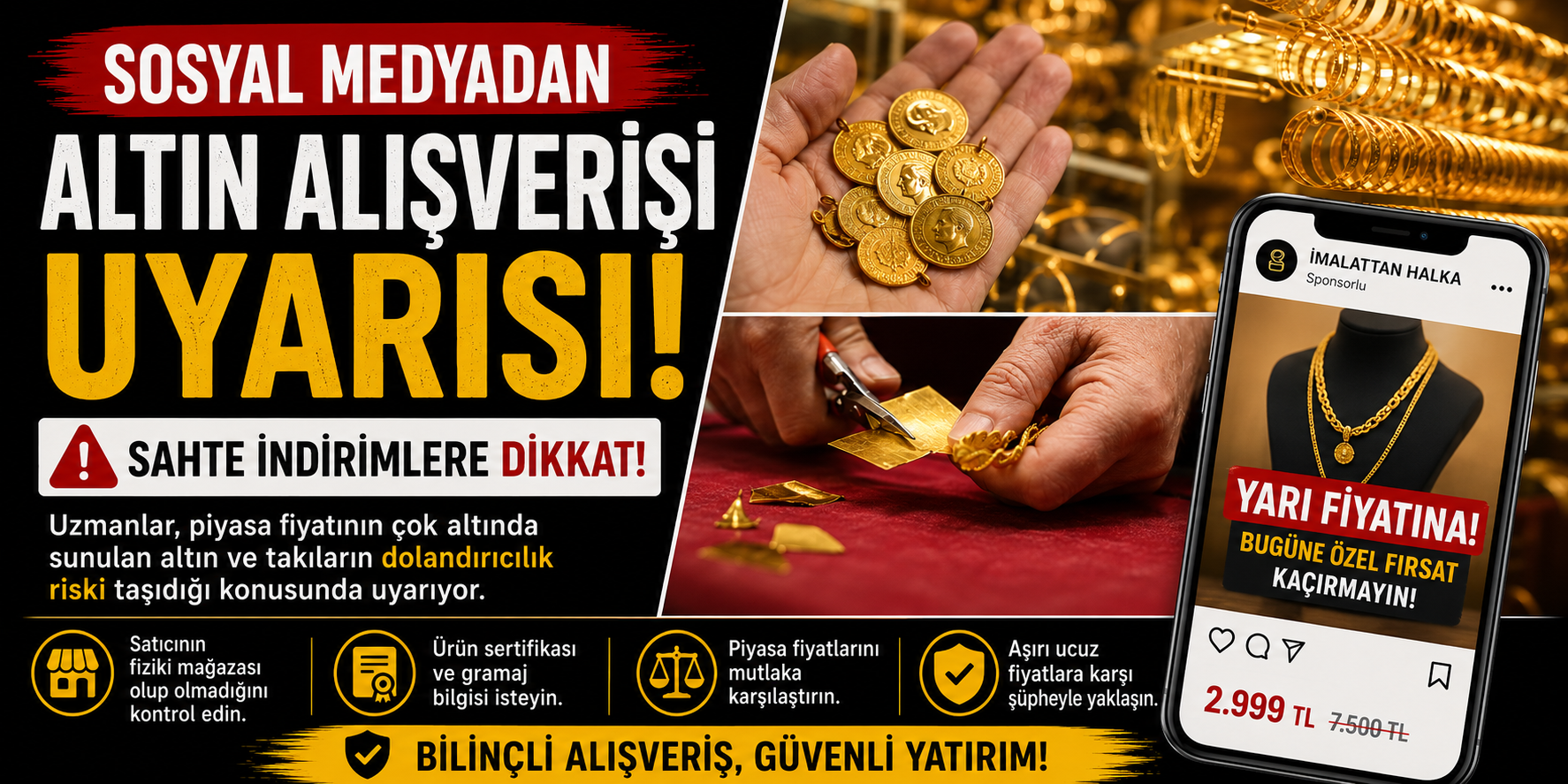 Sosyal Medyada Altın Satışlarına Karşı Tüketiciye Uyarı