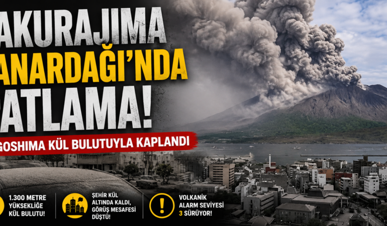 Japonya’da volkan alarmı: Sakurajima patlaması şehri kapladı