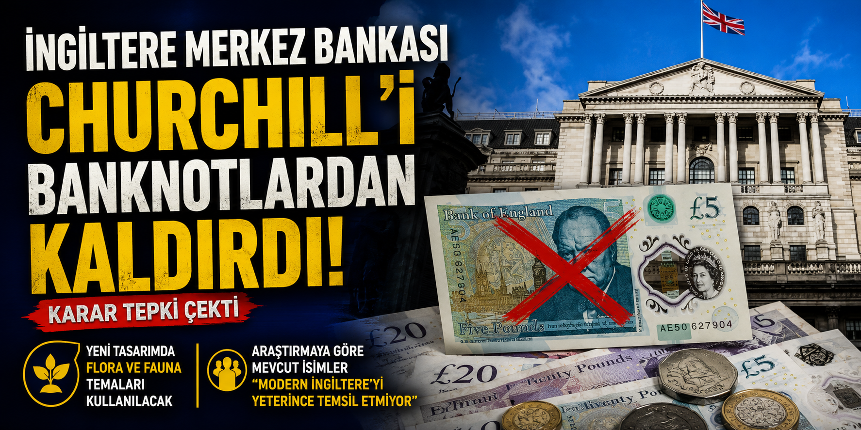 İngiltere’de gündem olan karar: Churchill banknotlardan siliniyor