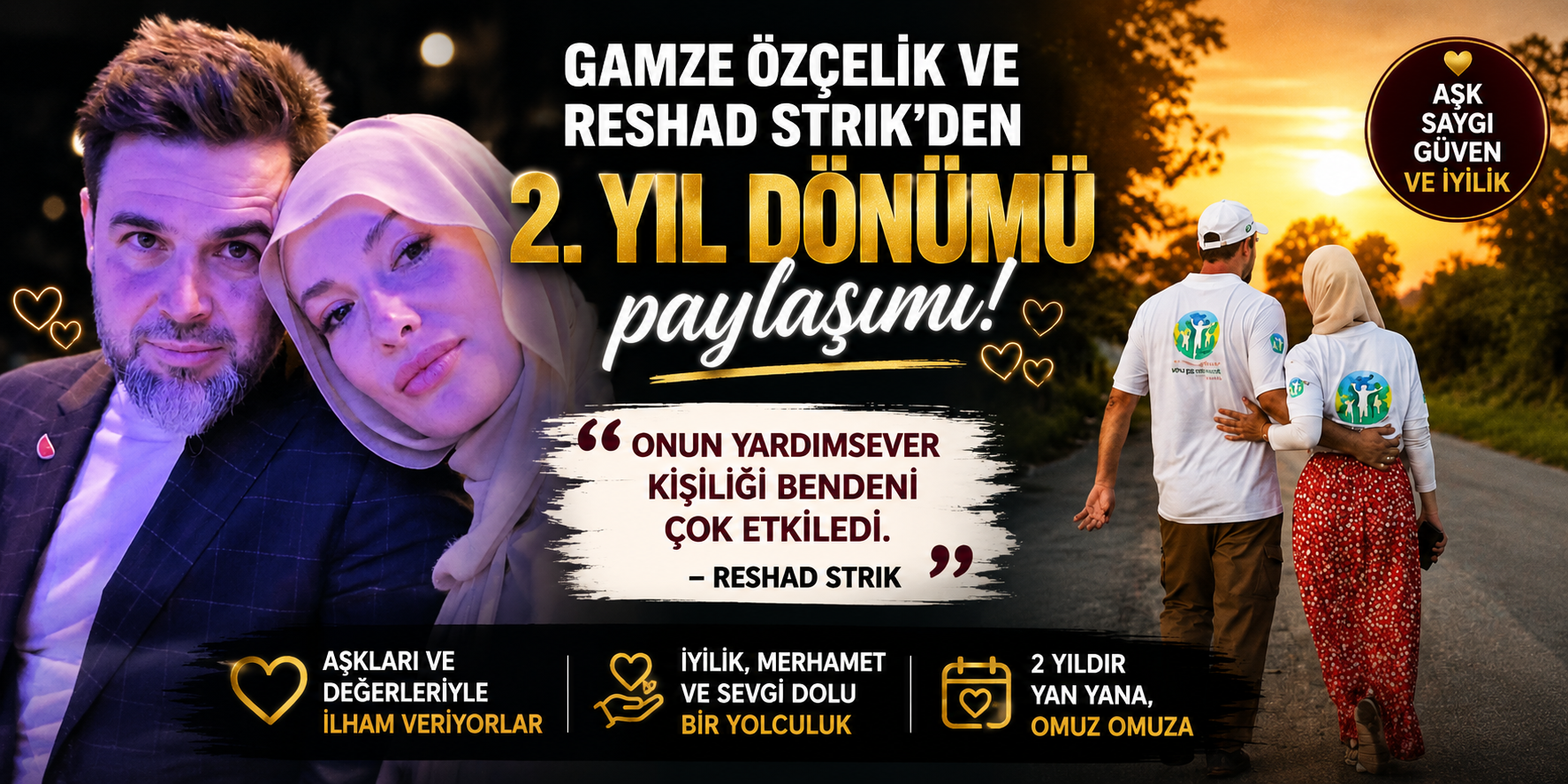 Reshad Strik’ten Gamze Özçelik’e romantik yıl dönümü mesajı
