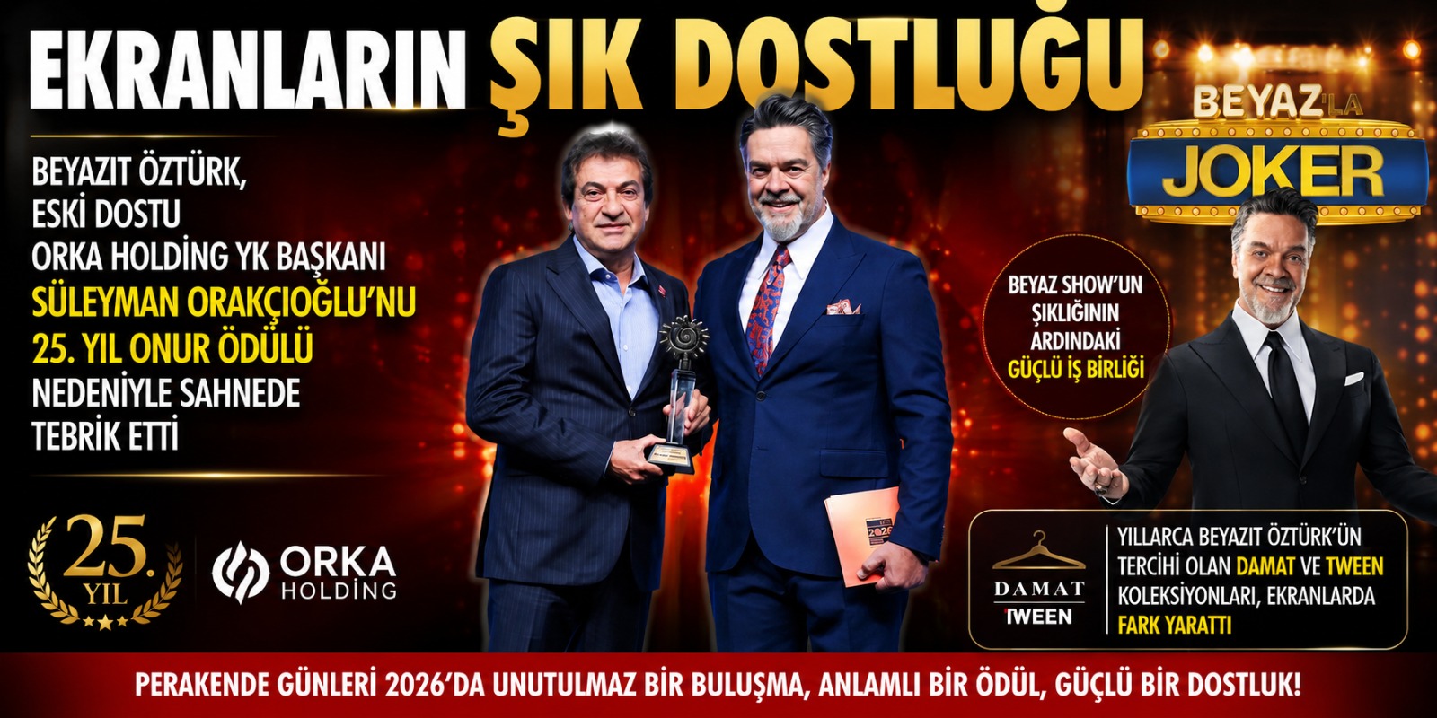 EKRANLARIN ŞIK DOSTLUĞU: BEYAZIT ÖZTÜRK’TEN SÜLEYMAN ORAKÇIOĞLU’NA ANLAMLI TEBRİK