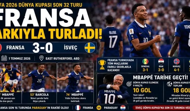 SON DAKİKA! Fransa İsveç’i Ezdi Geçti: 3-0’la Son 16’ya Uçtu