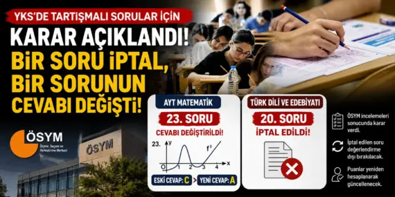 ÖSYM Açıkladı! YKS’de Tartışmalı Sorular İçin Kritik Değişiklik