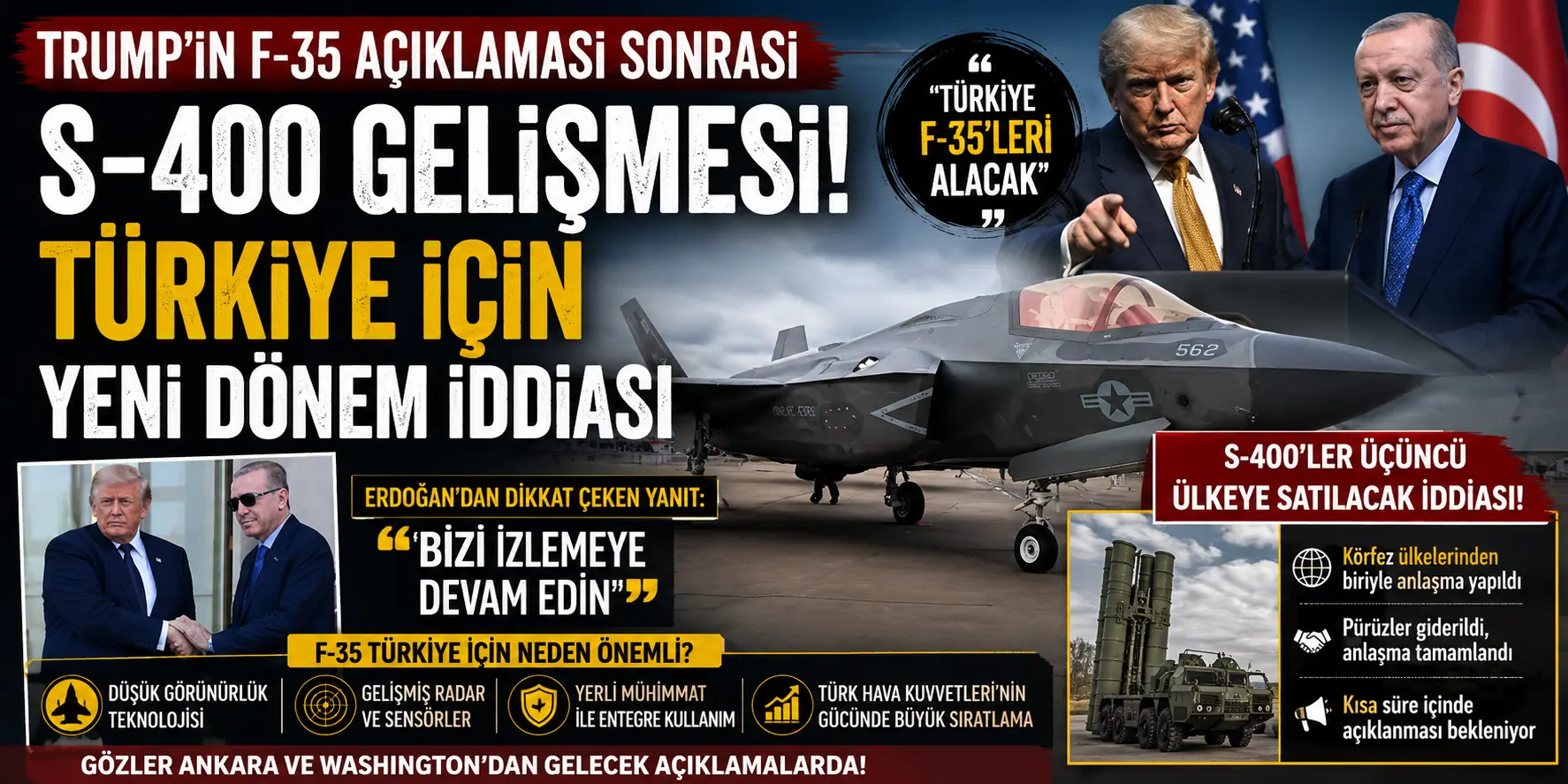 Trump’ın F-35 Açıklaması Ankara’da Gündem Yarattı! S-400’ler İçin Kritik İddia