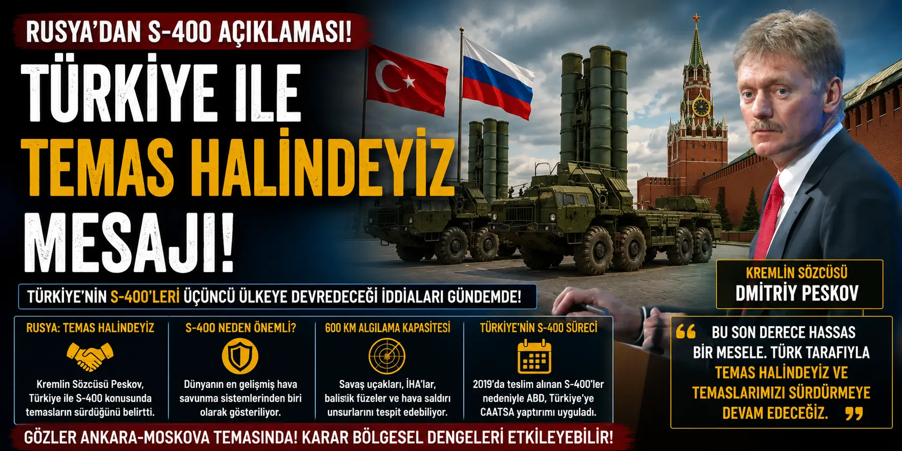 S-400 İçin Dünyanın Beklediği Açıklama! Rusya İlk Kez Konuştu